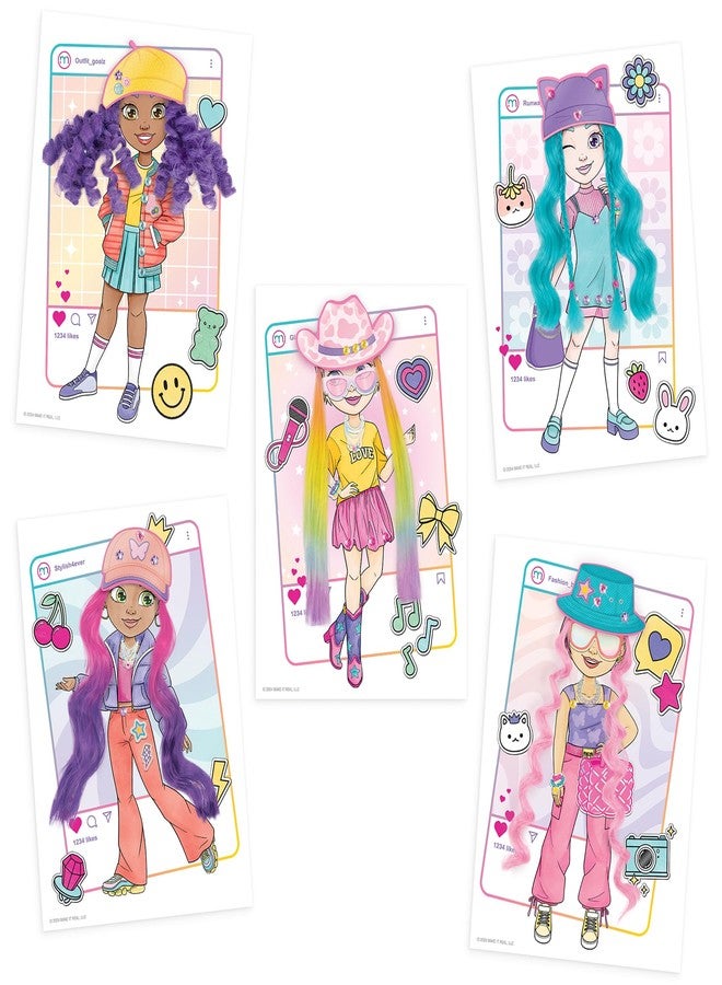 Make It Real: Salon Style Fashion Studio - 5 Model Design Boards, Mix & Match Hair-Hats-Accessories, Comb-Elastics-Barrettes, Tweens-Girls-Kids 6+ - Image 5